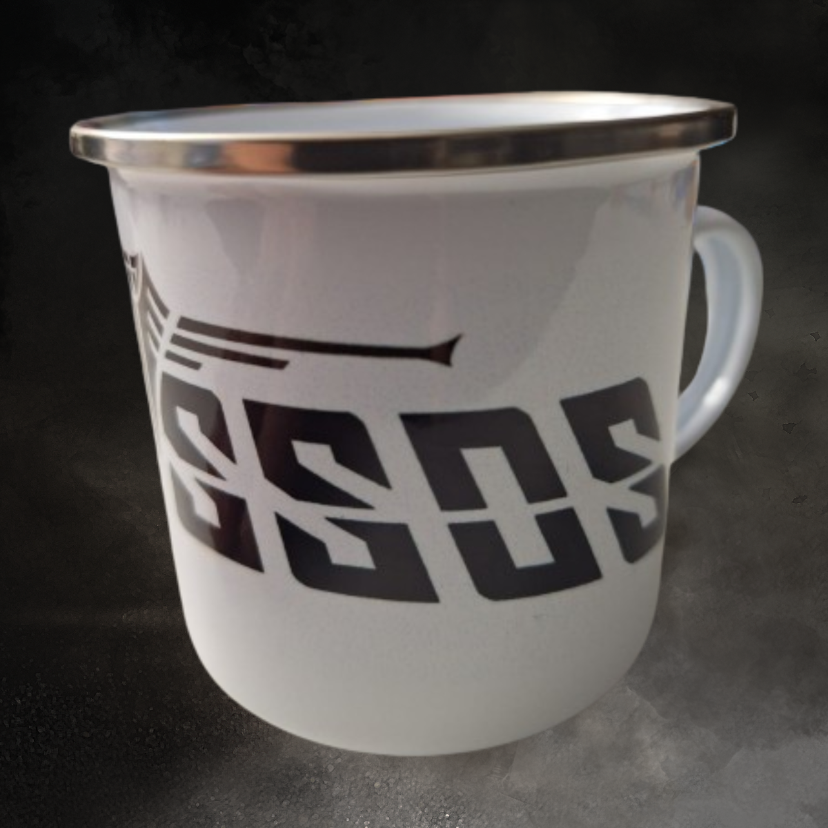 Kolossos Coffee Cup - Text and Logo (Emailletasse)